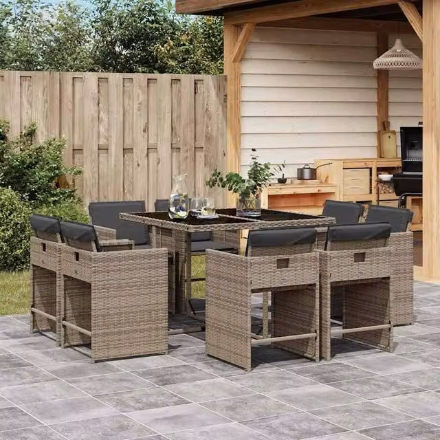 Berkfield Home Garden Dining Set in Grey and Dark Grey – 1