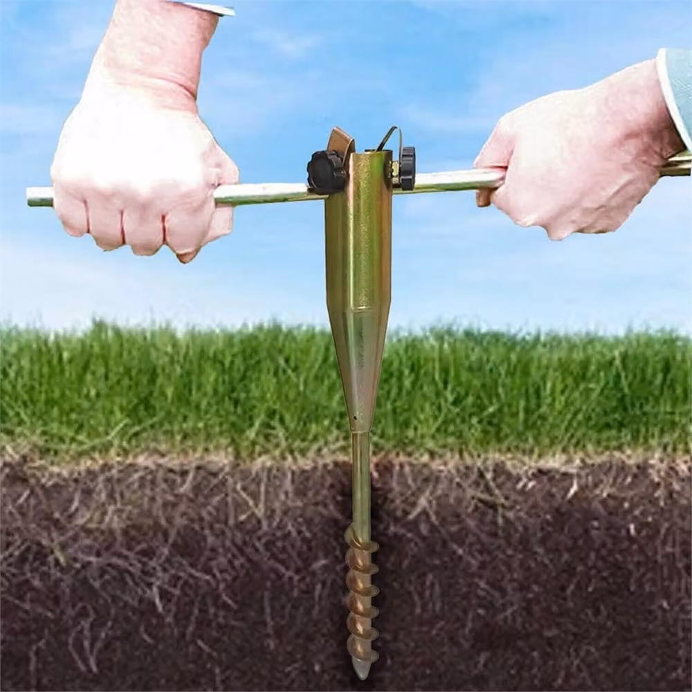 SPETLEK Heavy Duty Rotary Washing Line Ground Spike Stand in Bronze Steel – 3