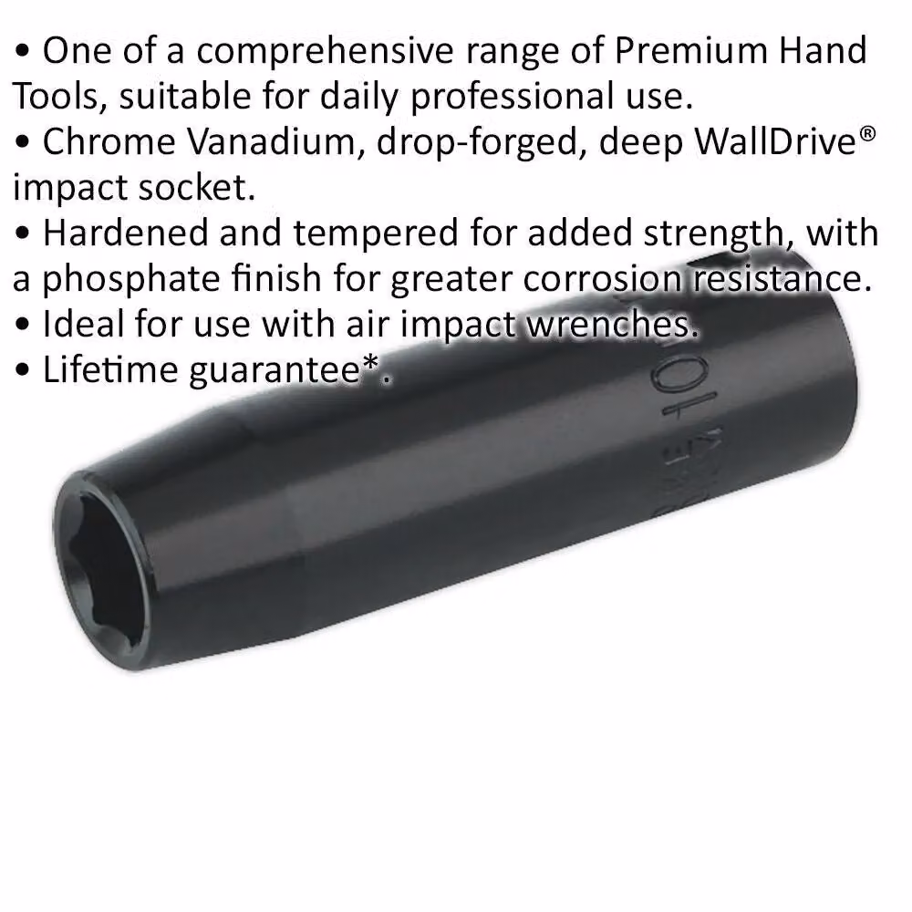Loops 10mm Forged Deep Impact Socket 3/8 Inch Sq Drive Chrome Vanadium Wrench Socket in Black and Multicolour – 2