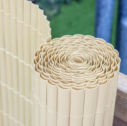 Primrose Artificial Split Bamboo Privacy Garden Fence Screening Roll in Beige and Multicolour, W/H: 400 x 100 cm – 1