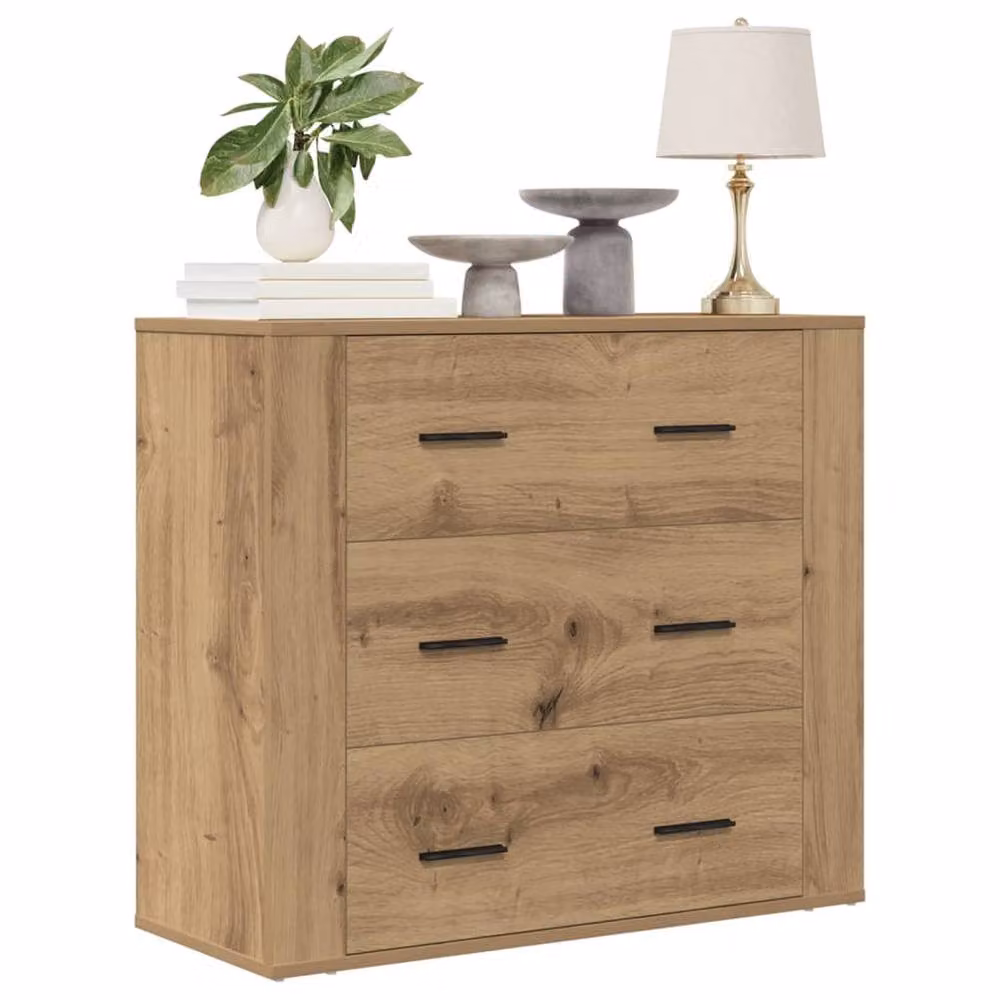 Berkfield Home Artisan Oak Sideboard in Brown, W/D/H: 80 x 33 x 70 cm – 2