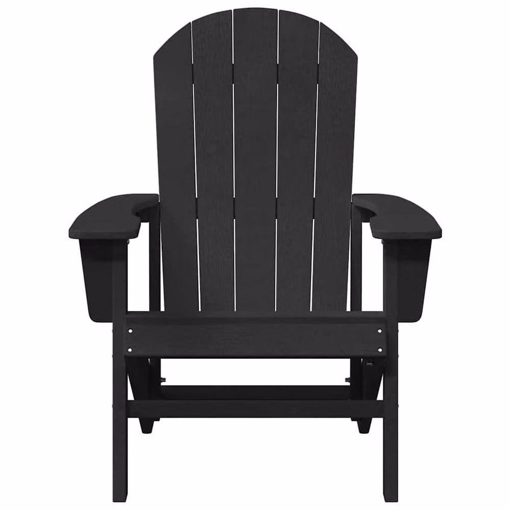 Berkfield Home Adirondack Chair in Black HDPE, W/D/H: 74 x 82 x 91 cm – 3
