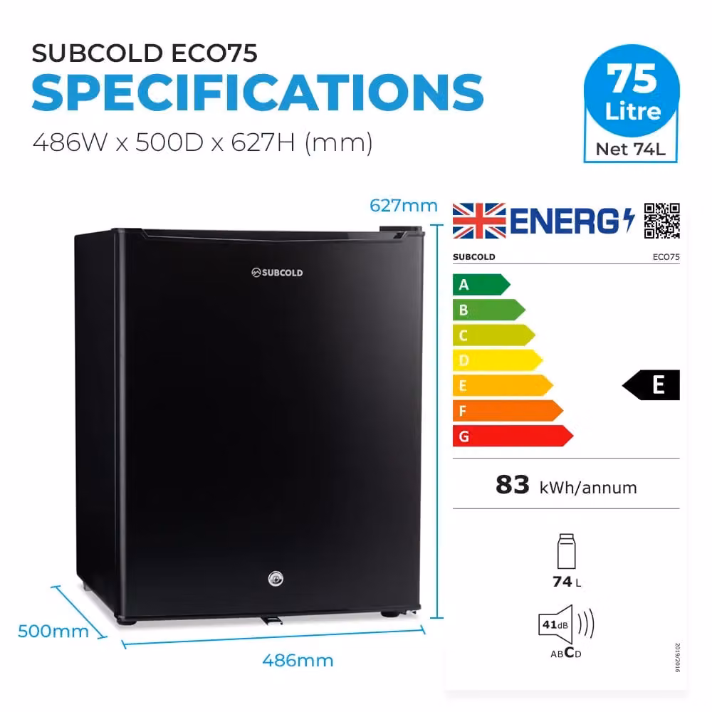 Subcold 75L Tabletop Compressor Fridge in Black – 5