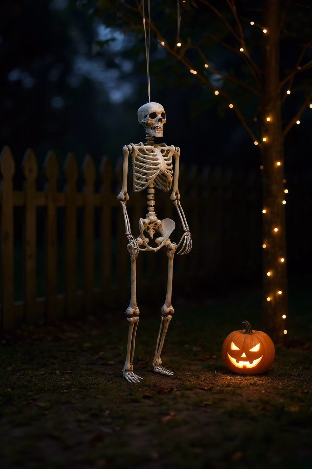Garden Sanctuary Realistic Full Body Skeleton Halloween Decoration with Posable Joints in White – 2