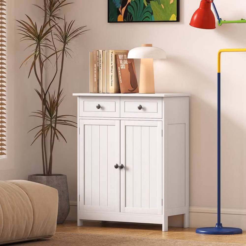 Wyld Haus Zilu Freestanding Bathroom Cabinet in White with Drawers and Cupboard, W/D/H: 60 x 30 x 75 cm – 5