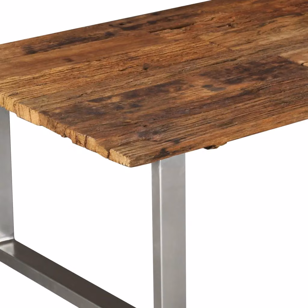 Berkfield Home Solid Reclaimed Wood Coffee Table in Brown, W/D/H: 100 x 60 x 38 cm – 2