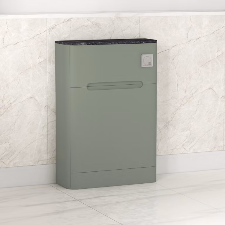 Royal Bathrooms Venice Back To Wall WC Toilet Unit in Sage Green with Black Star Top, Width: 55 cm
