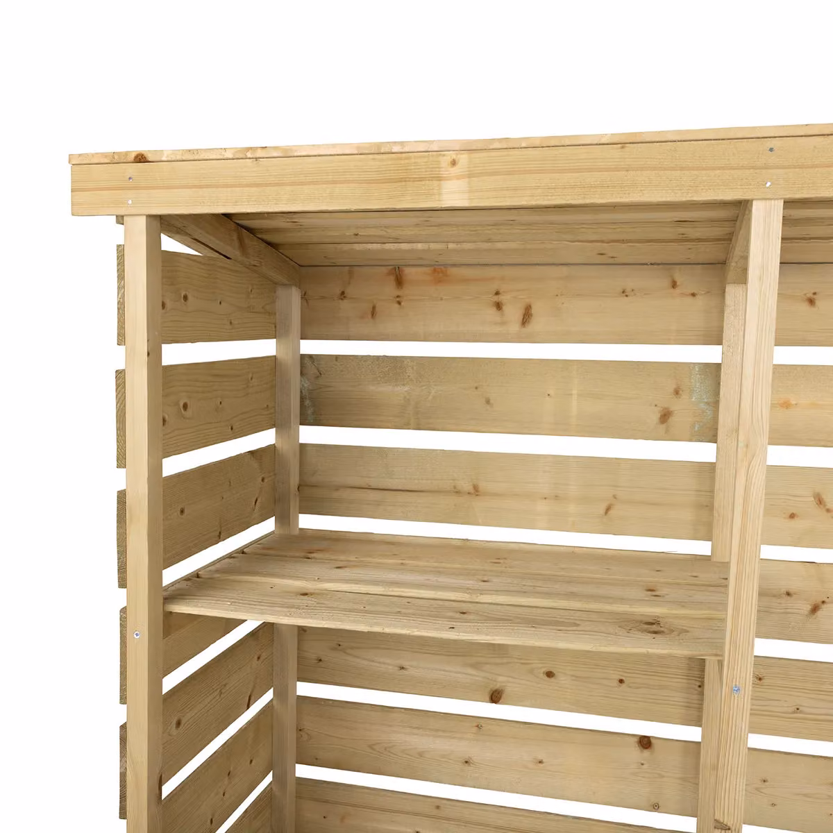 Charles Bentley FSC Mixed Triple Wooden Log Store in Natural Spruce, H 237 x W 152 x D 56 cm – 3