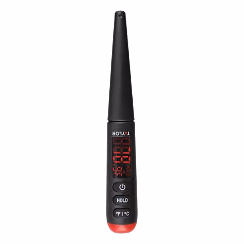 Taylor Pro Digital Food Thermometer Probe with LED Display in Black, Length: 24.5 cm – 1
