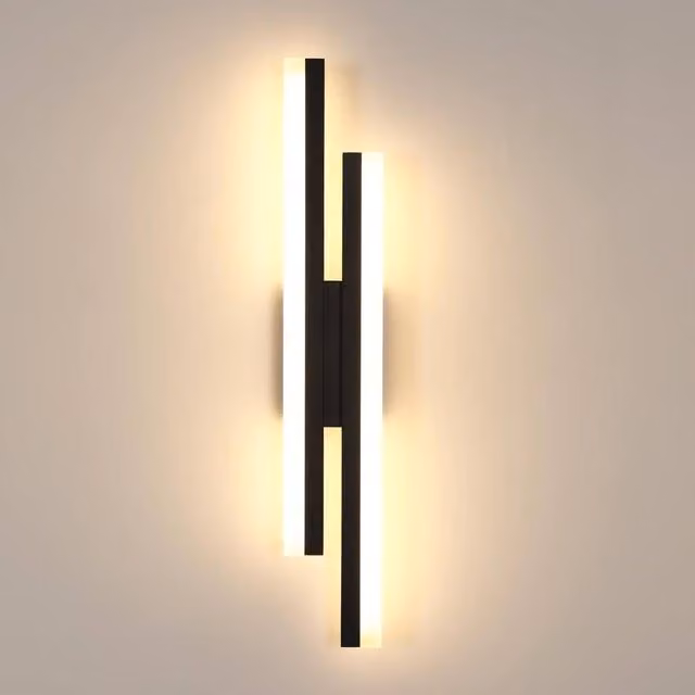 COMELY Modern LED Line Design Wall Light, 18W, Warm White 3000K, Black – 1