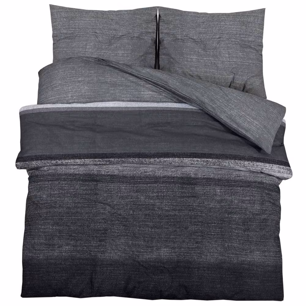 Berkfield Home Elegant Cotton Duvet Cover and Pillowcase Set, Dark Grey, 200 x 200 cm – 3
