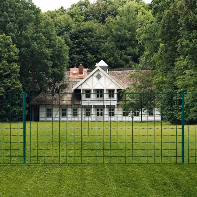 Berkfield Home Euro Fence Green PVC-Coated Steel Fencing, W: 20 m, H: 1.2 m