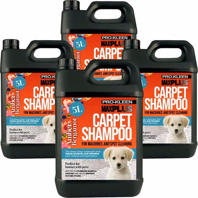 MAXPLUS Premium Carpet Shampoo for Homes with Pets, Amber Bergamot, Black, 20kg