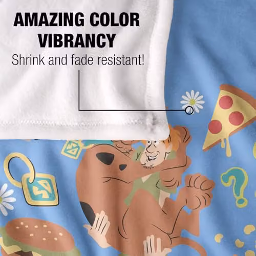 LOGOVISION Scooby Doo Food Icons Super Soft Fleece Throw Blanket, Multicolour, W: 91.44 cm x L: 147 cm – 2
