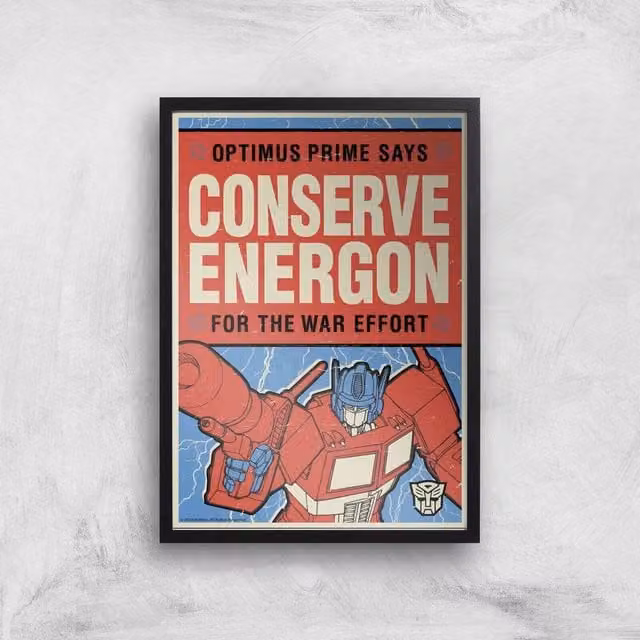 Transformers Conserve Energon Multicolour Retro Paper Poster Art Print, Size: A2