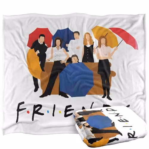 Warner Bros. Friends Colour Cut Out Super Soft Fleece Throw Blanket, Multicolour, W: 152.4 cm x H: 152.4 cm – 1