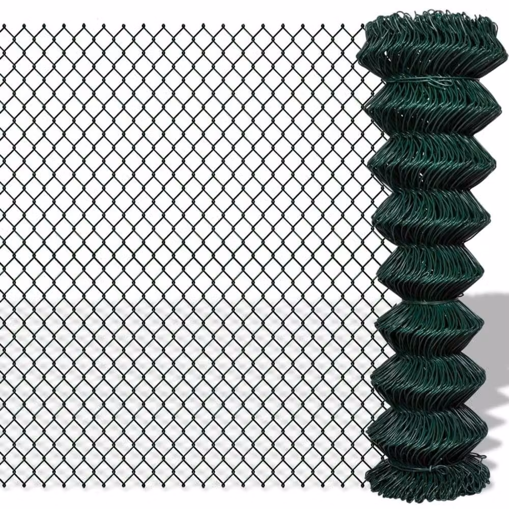 Berkfield Home Green PVC Coated Steel Chain Link Fence, 1.5 x 25 m – 2