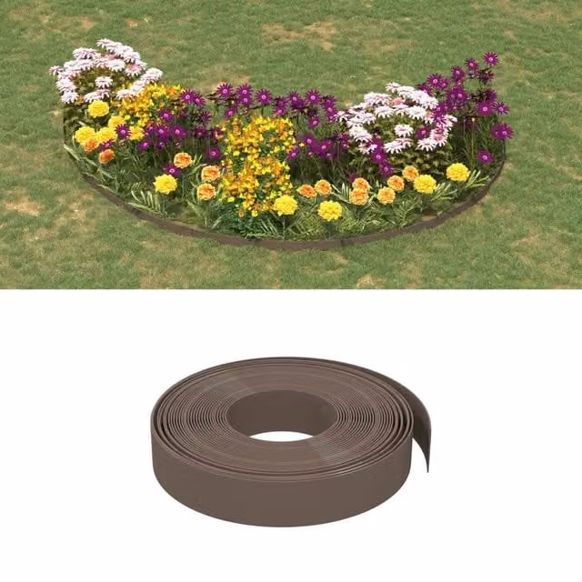 Berkfield Home Garden Edgings, 2 Pack, Brown Polyethylene