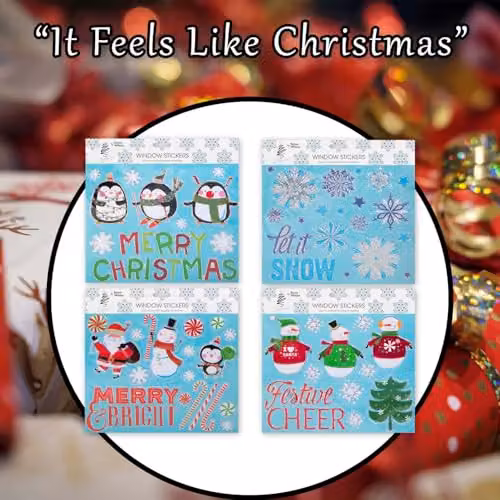 VFM e-Store Christmas Stickers in Multicolour, Varied Design, W: 29 cm, H: 25 cm – 6