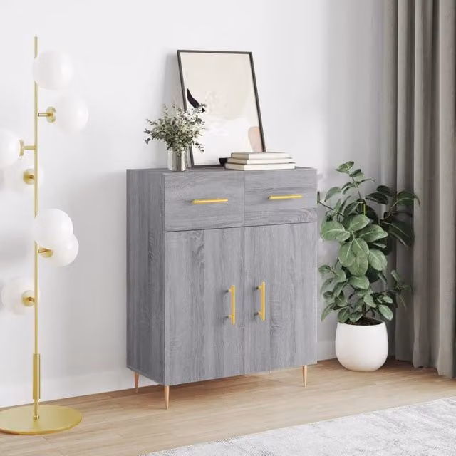 Berkfield Home Grey Sonoma Modern Sideboard W/D/H: 69.5 x 34 x 90 cm