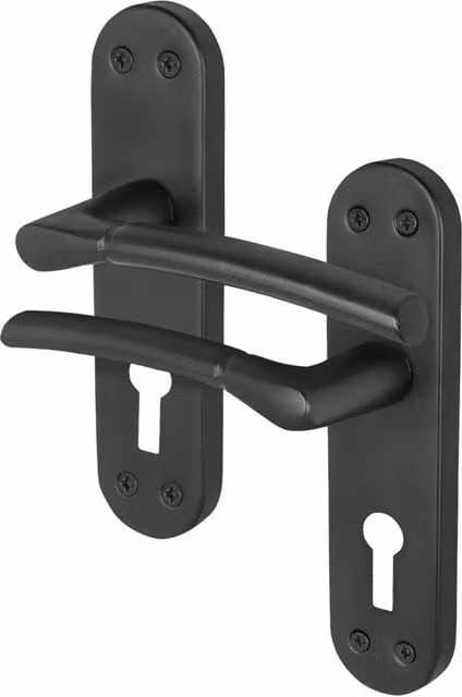 AFIT Matt Black Euro Door Handles with Backplate, Internal, 1 Pair, 150 x 150 mm – 1
