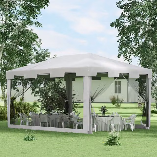 Outsunny Outdoor Party Tent Shelter 84C-022V03WT in White