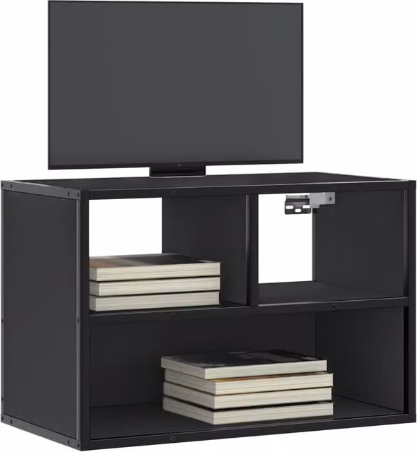 Berkfield Home Industrial TV Cabinet in Black, W: 60 cm, D: 31 cm, H: 39.5 cm – 1