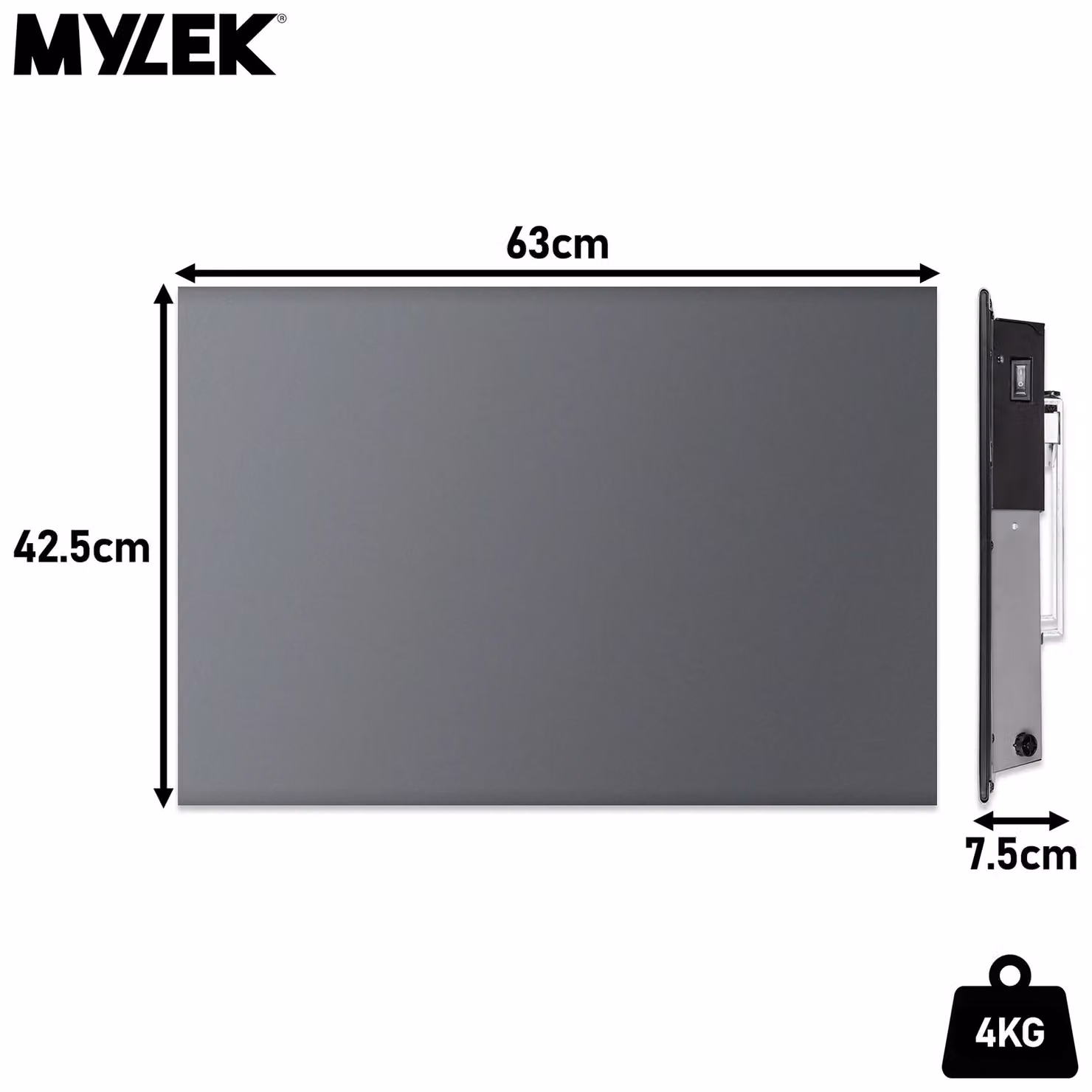 MYLEK 1200W Slimline Electric Panel Convector Heater with WiFi App Control in Anthracite – 3