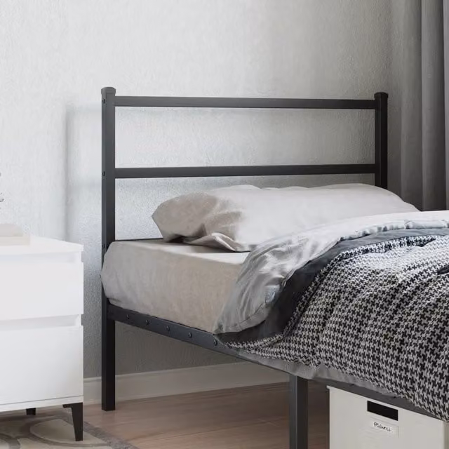Berkfield Home Classic Metal Headboard in Black, Width: 100 cm