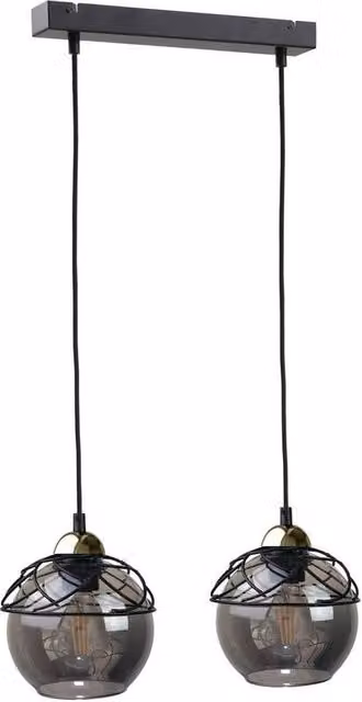 Netlighting Mera Bar Pendant Ceiling Light in Black, 50cm, 2x E27