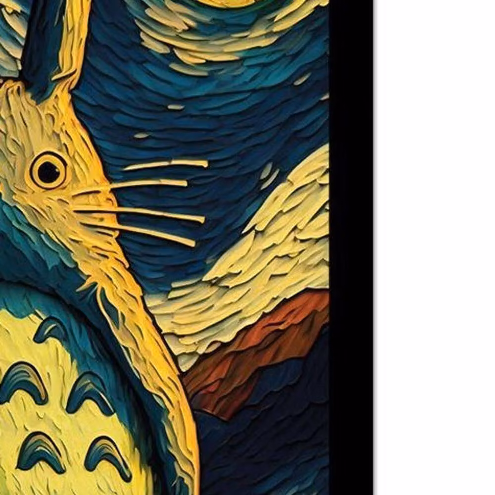 Ada Ingram Totoro Night Framed Paper Poster in Dark Blue – 2
