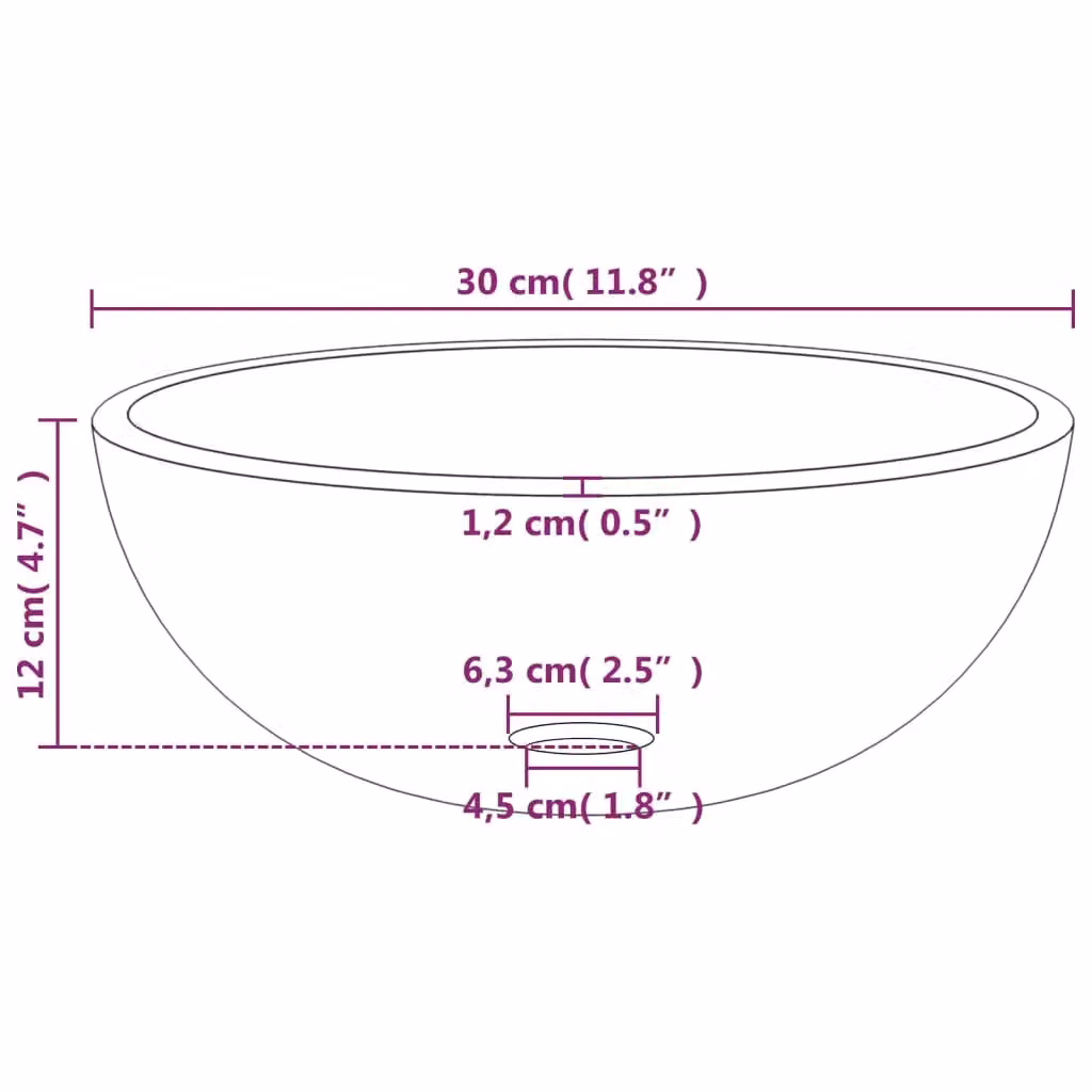 Berkfield Modern Black Tempered Glass Basin W: 30 cm, D: 12 cm, H: 12 cm – 4