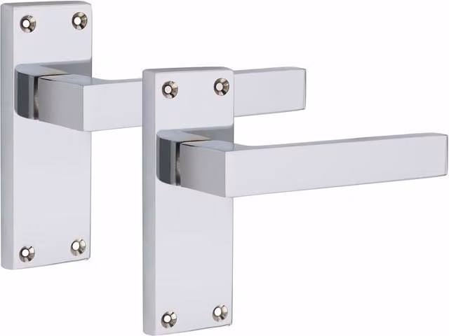 Golden Grace 6 Set Victorian Straight Delta Latch Door Handles in Chrome