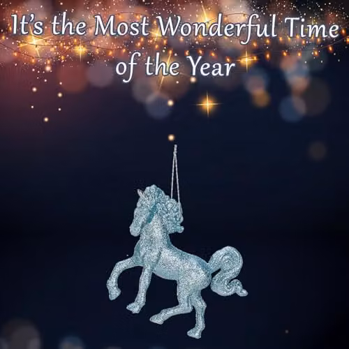 VFM e-Store Ice Blue Hanging Unicorn Christmas Tree Ornament, 13cm – 3