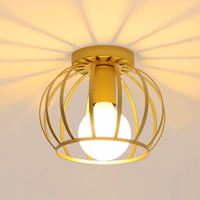 Pheashine Modern Gold Ceiling Light with E27 Fitting, Diameter: 19 cm