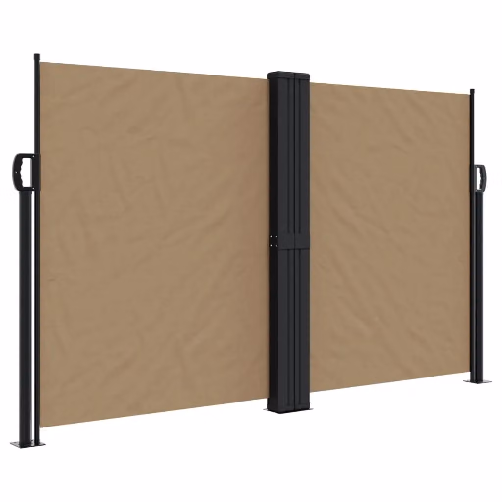 Berkfield Home Retractable Side Awning in Taupe, Manual Pull Polyester, W/H: 140 x 1000 cm – 2