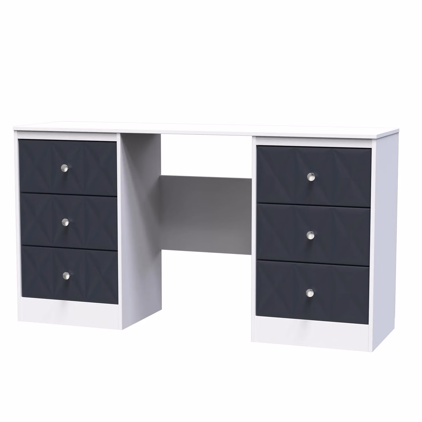 2 U Memphis Ready Assembled 6 Drawer Kneehole Desk in Dark Blue – 2