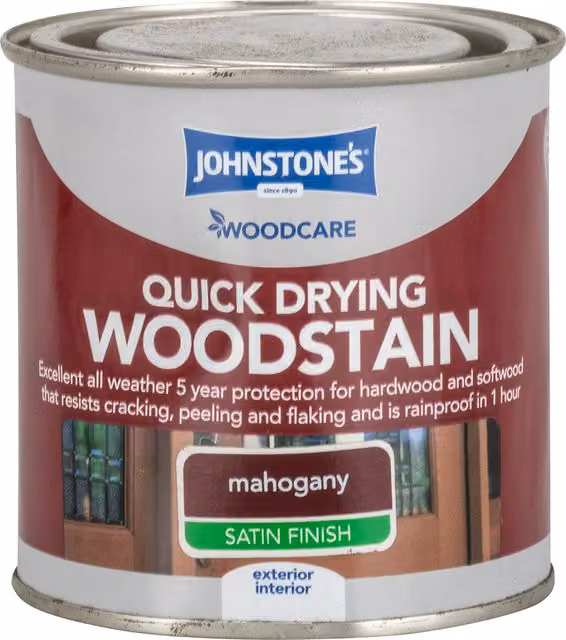 Johnstone's Water-Based Quick Drying Woodstain in Red Brown with UV Protection and Water Repellent Properties