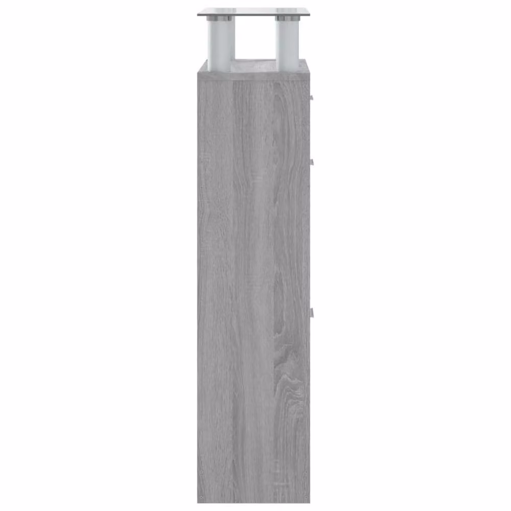 Berkfield Home Grey Modern Shoe Cabinet with Glass Doors and Tilting Compartments W/D/H: 63 x 24 x 104 cm – 2
