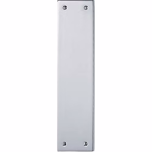 Loops Plain Victorian Door Finger Plate in Polished Chrome, W: 29.8 cm, H: 7.3 cm