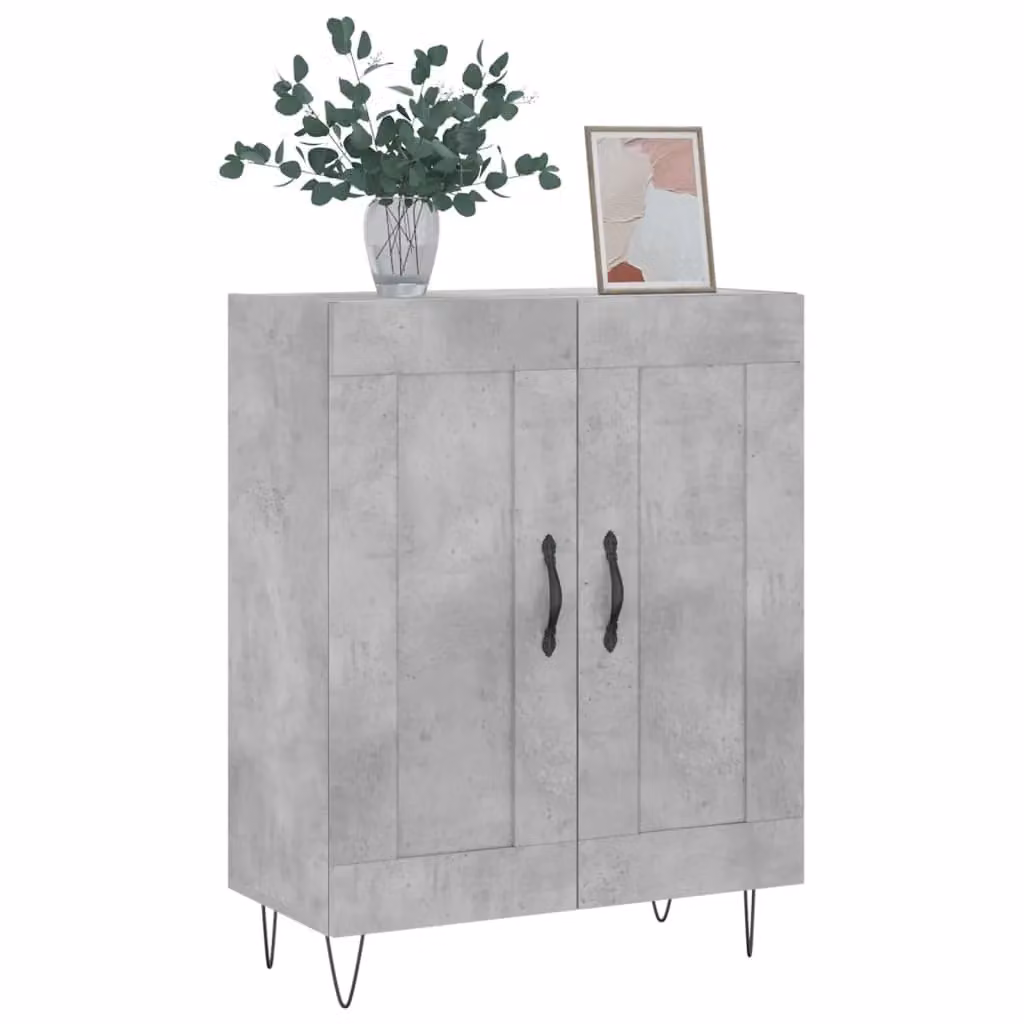 Berkfield Home Sideboard in Concrete Grey, MDF, W: 69.5 cm, D: 34 cm, H: 90 cm – 2
