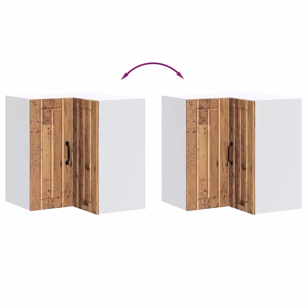Berkfield Home Lucca Wall Corner Kitchen Cabinet in Brown Old Wood, W/D/H: 57.0 x 30.0 x 60.0 cm – 4