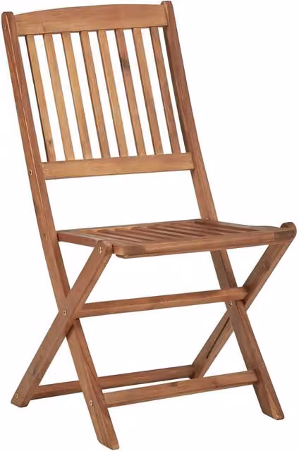 Berkfield Home Set of 8 Folding Outdoor Chairs in Brown Solid Oiled Acacia Wood