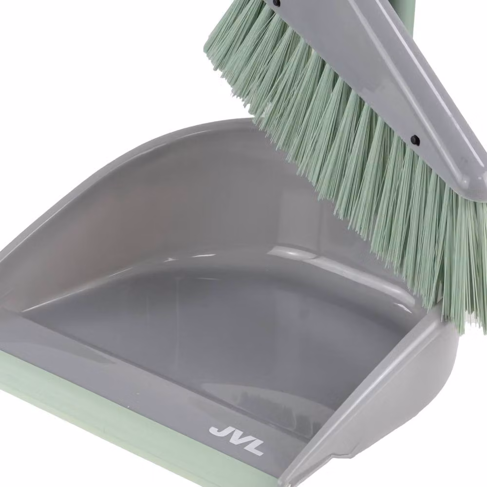 JVL Long Handle Dustpan and Brush Set in Grey – 2