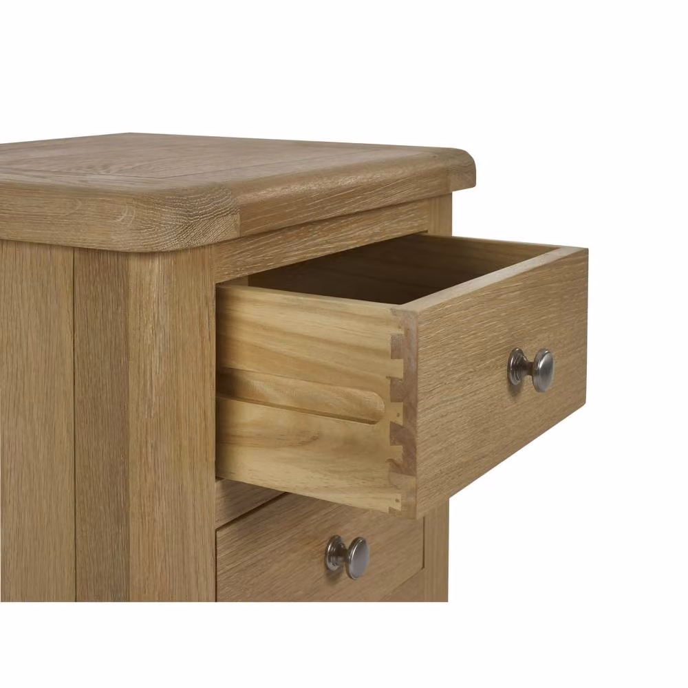 Cheshire Premium Hudson Limed Oak 3 Drawer Bedside Unit in Brown – 4