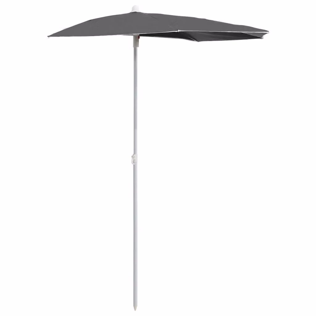 Berkfield Home Garden Half Parasol with Pole, Anthracite and Black, W: 180 cm, D: 90 cm – 2