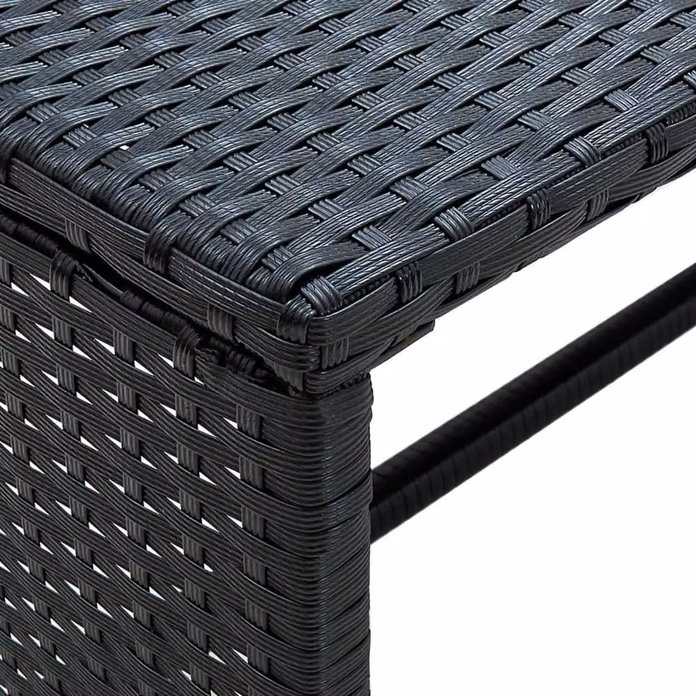 Berkfield Home Black Poly Rattan Coffee Table W/D/H: 70 x 40 x 38 cm – 3
