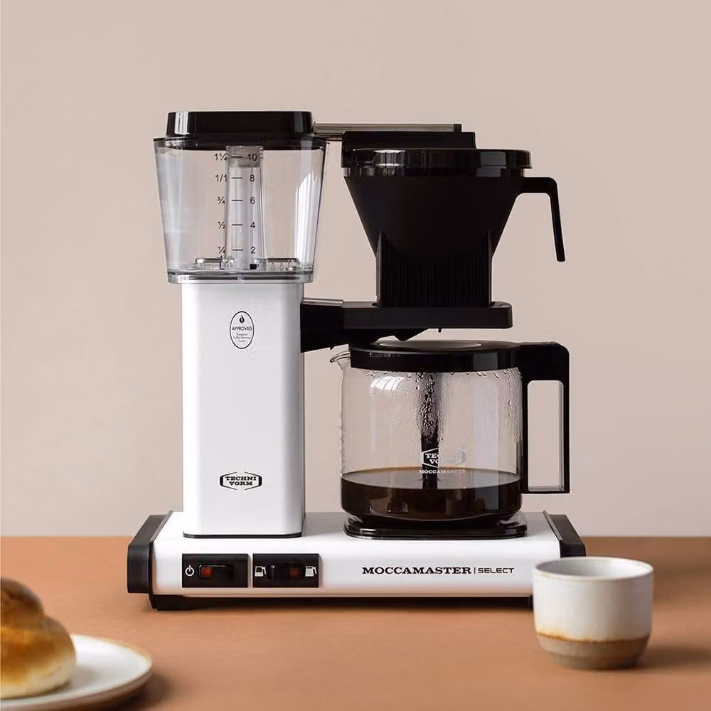 Moccamaster KBG Select Filter Coffee Machine with Glass Jug, White, 1.25 l – 7