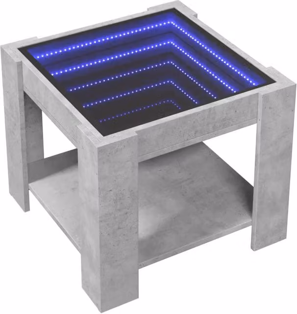 Berkfield Home Decorative LED Coffee Table in Concrete Grey, W/D/H: 53 x 53 x 45 cm – 1