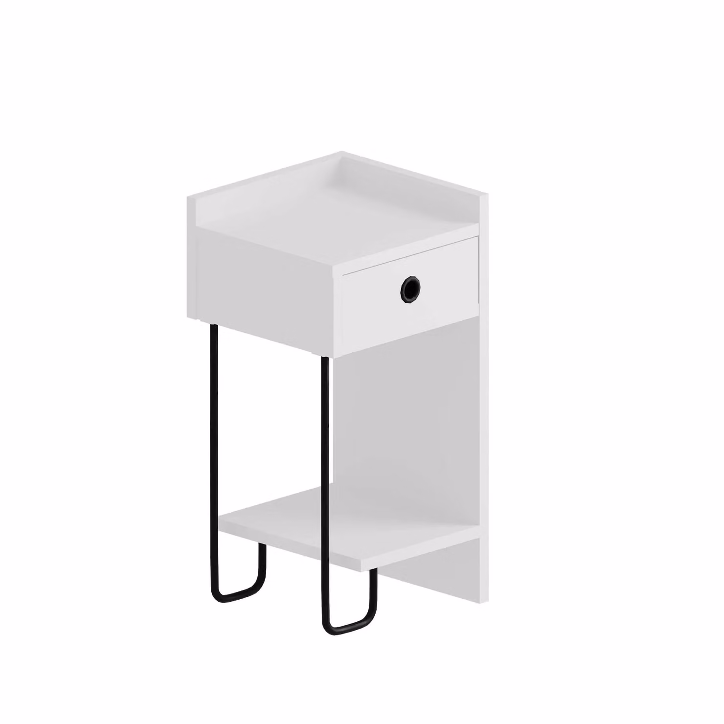 Decortie Sirius Modern Bedside Table in White, W/D/H: 32 x 30 x 60 cm – 2